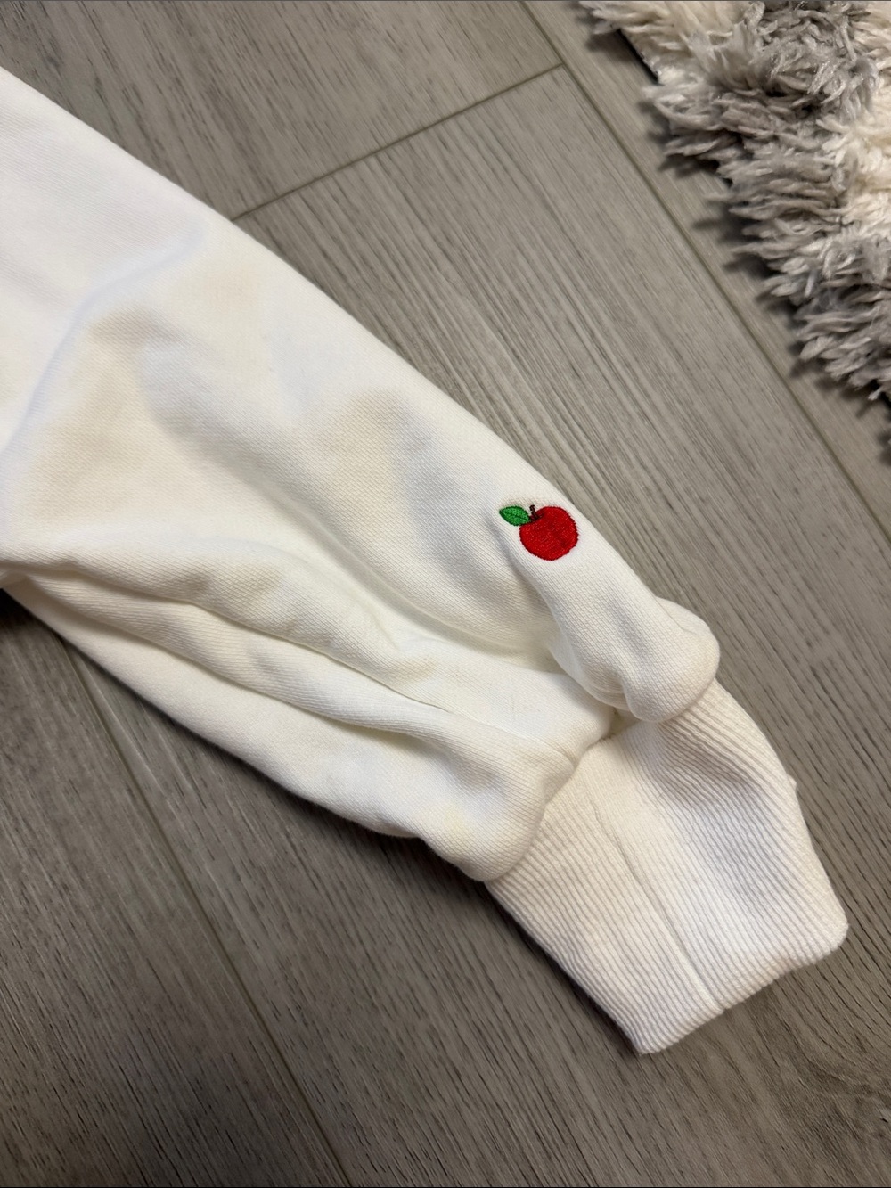 PARKE MOCKNECK White Sweatshirt with Burgundy Lettering - Picture 3 of 6